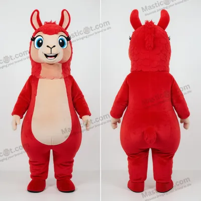 Produktbild von Samtroter MASTICOT Lama-Maskottchen