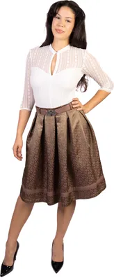 Produktbild von Trachtl Giselle Faltenrock mit Gürtel 38 Khaki/Rose