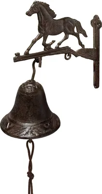 Produktbild von Türglocke Pferd Glocke Rustikal Gusseisen Landhausstil Antik-Stil Braun