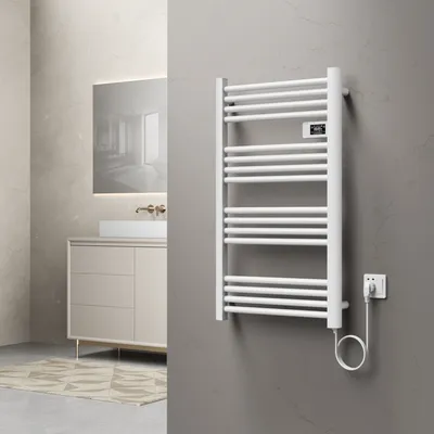 Zdjęcie produktu dla Grzejnik ręcznikowy 'Follo' aluminiowy 96 x 54 cm biały