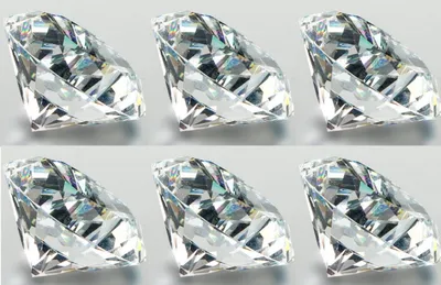 Produktbild von 6er Set Deko Diamanten klar D. 6cm Glas geschliffen Formano