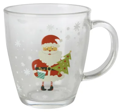Produktbild von 12x Tassen Glas 300ml Kaffeebecher Tee Küchen Trinken Pott Geschirr Weihnachten