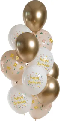 Produktbild von 12 Blumige Geburtstags-Ballons 33cm