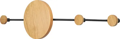 Produktbild von LEDVANCE DECOR Perchero Garderobenhaken 800mm, schwarz-holzfarben, kombinierte Nutzung von Garderobenhaken und Leuchte, eingebautes LED-Modul mit warmweißer Lichtfarbe (3000K), Schutzklasse IP20