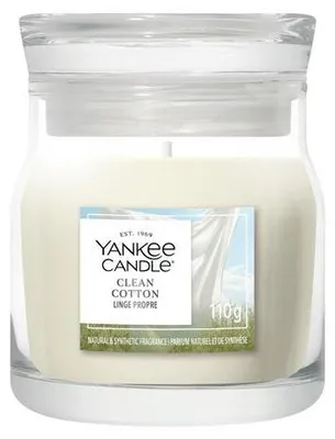 Zdjęcie produktu dla Yankee Candle Clean Bawełna świeca Okrągły Bawełna Biały 1 szt.