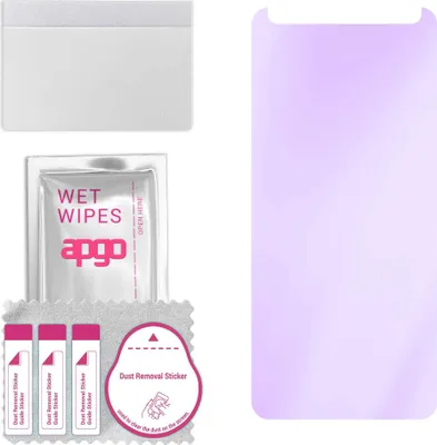 Produktbild von apgo Hybrid Schutzglas, kompatibel mit Lenovo K5 play, Anti-Blue, 9H Härte, toller Ersatz für Hartglas, kratzfester Displayschutzglas, Displayschutz, Full Glue