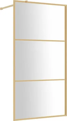 Produktbild von vidaXL Duschwand für Begehbare Dusche ESG Klarglas Golden 115x195cm