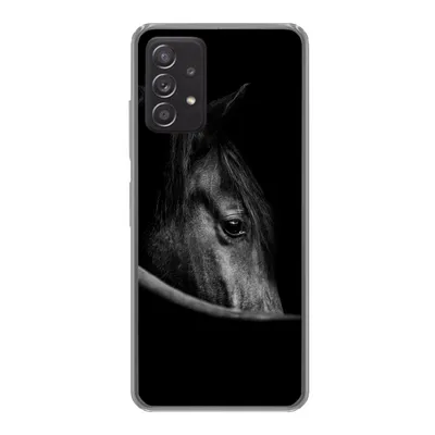 Produktbild von MuchoWow® Handyhülle Schutzhülle Hülle für Samsung Galaxy A53 5G Pferde - Porträt - Schwarz - Tiere Silikon Softcase Handy Hülle - Schutzabdeckung