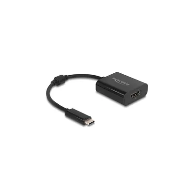 Produktbild von DeLOCK USB Type-C Adapter zu HDMI (DP Alt Mode) 8K mit HDR Funktion schwarz, 0,15 m, USB Typ-C, HDMI, Männlich, Weiblich, Gerade