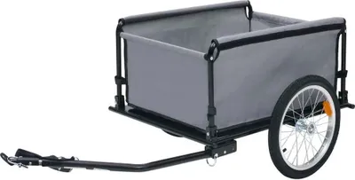 Image de vidaXL Remorque pour vélo Gris et orange 65 kg