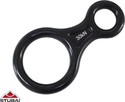 Image de STUBAI Descendeur en huit grand, 109 g, charge de rupture 30 kN,  EN 15151-2 – Dispositif d'assurage en aluminium forgé, anodisé rouge – Convient pour l'escalade, l'alpinisme, le canyoning, les travaux en hauteur