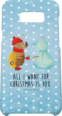 Produktbild von Mr. & Mrs. Panda Samsung Galaxy S8 plus Handyhülle  Nachtfalter Schneemann - Eisblau - Geschenk, Handy, Schnee, Weihnachtsgruß, Weihnachten, Winter, Cover, Hülle, Case