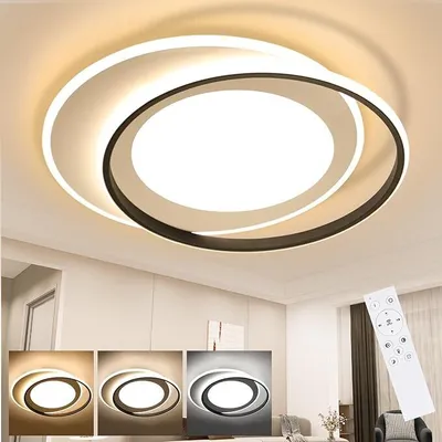 Produktbild von ZMH Deckenleuchte LED Wohnzimmer Deckenleuchte 48 cm Dimmbare Wohnzimmerlampe Moderne Ring