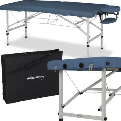 Produktbild von Habys Massageliege Torina | Klappbar Mobile Tragbar Höhenverstellbar | Massagetisch Kosmetikliege Tattooliege | StahlrahmenBlau | 184 x 71 cm