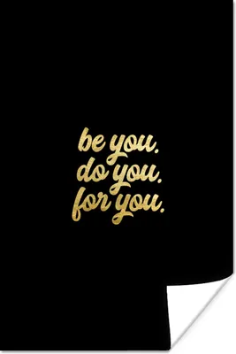 Produktbild von MuchoWow® Poster Zitat - Selbstvertrauen - Gold - Schwarz 40x60 cm - Plakate für die Wand - Poster Babyzimmer