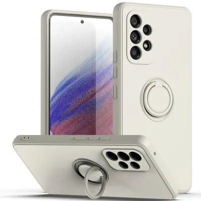 Obrázek produktu pro Samsung A53 5G Pouzdro, s prstencovým držákem a stojánkem, odolné proti poškrábání, měkký silikon pouzdro pro Samsung Galaxy A53 5G Bílý