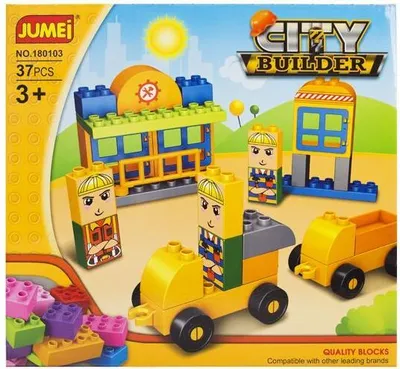 Zdjęcie produktu dla Klocki Jumei 3+ City MIASTO BUDOWA 37 elementów, 28x26cm