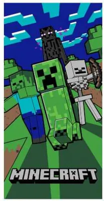 Obrázek produktu pro Setino Plážová osuška 70x140 Minecraft zelená bavlna 320g/m2 S24