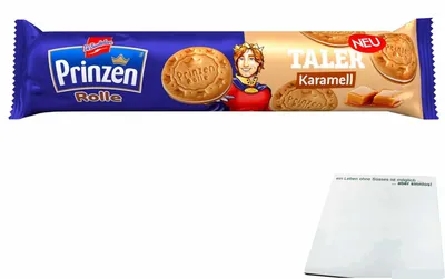 Produktbild von Prinzenrolle Taler Karamell (162g Packung) + usy Block