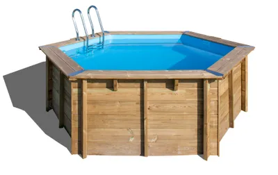 Produktbild von GRE Holzbecken rund Modell Vanille 2 Ø 400 x 119 cm, Komplettset