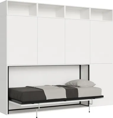Immagine prodotto di ITAMOBY - Letto singolo a scomparsa Kando comp.B con materasso bianco frassino