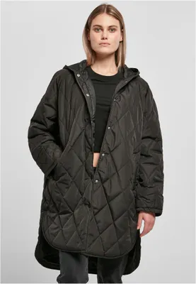 Obrázek produktu pro Urban Classics Ladies Oversized Diamond Quilted Hooded Coat black - M