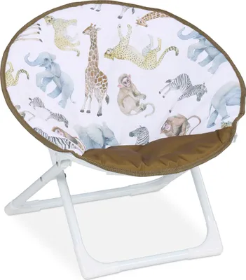 Produktbild von Relaxdays Moonchair Kinder, Dschungel, faltbar, HBT: 47 x 50 x 48 cm, Kinderstuhl draußen & drinnen, Kindersessel, bunt