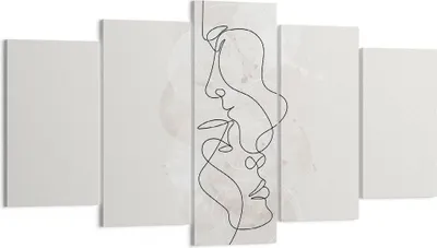 Produktbild von Bild auf Leinwand - Leinwandbild - 5 Teile - Einzeilig Mann Frau - 160x85cm - Wand Bild - Wanddeko - Wandbilder - Leinwanddruck - Bilder - Wanddekoration - Leinwand bilder - Wandbild - EA160x85-4629