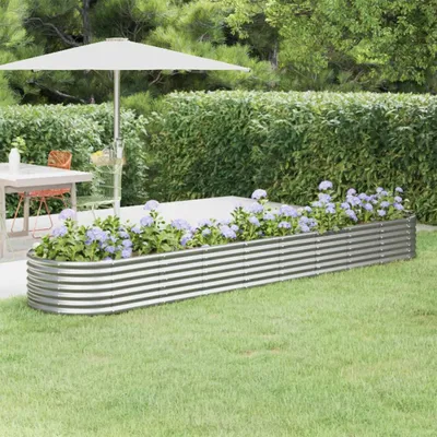 Produktbild von vidaXL Hochbeet Verzinkter Stahl 368x80x36 cm Silbern