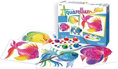 Produktbild von SENTOSPHERE Aquarellum Junior Fische Aquafarben Malenset Kinder malen basteln