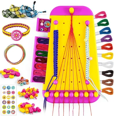 Produktbild von Minicee DIY-Armband-Bastelset für Kinder von 5 bis 12 Jahren – Bastelset mit Schnüren und Perlen – Kreatives Freundschaftsarmband als Spielzeug und Geschenk