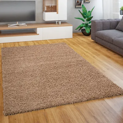 Produktbild von Teppich Wohnzimmer Schlafzimmer Hochflor Shaggy Flokati Einfarbig Weich Modern Grösse Ø 160 cm Rund