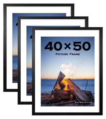 Zdjęcie produktu dla Zestaw 3 ram fotograficznych o wymiarach 40x50 cm, kolor czarny