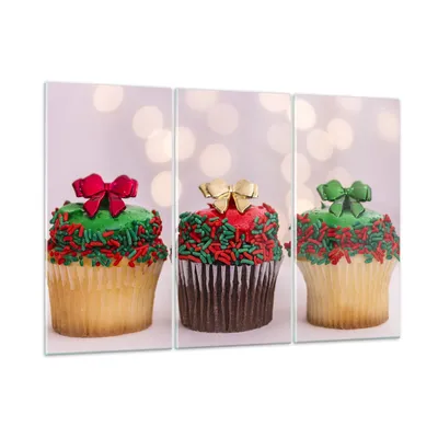 Produktbild von Bilder auf glas - Cupcakes Dessert Kuchen gebacken - 105x70cm - Glasbilder - Wandbilder - Kunstdruck - zum Aufhängen bereit - Wanddekoration aus Glas - Glas Bilder - Wandbild auf Glas - GCE105x70-2436