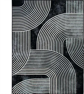 Produktbild von Moderner skandinavischer Teppich schwarz 160x230