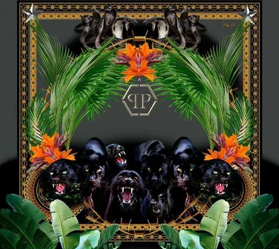 Immagine prodotto di Carta da parati Zambaiti Jungle Pattern Murales Nero - 661993 - 300 cm x 3 m