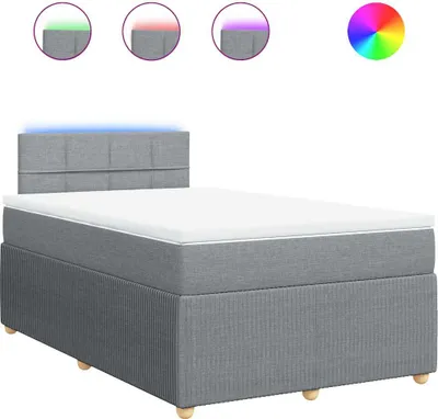Productafbeelding van vidaXL Boxspringbed met matras, lichtgrijs, 120x200 cm, gestoffeerd