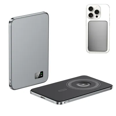 Produktbild von Powerbank, Magnetische Powerbank 10000mAh,Kabelloses Laden, Schnellladung, ultradünn & tragbar, mit integriertem Kabel