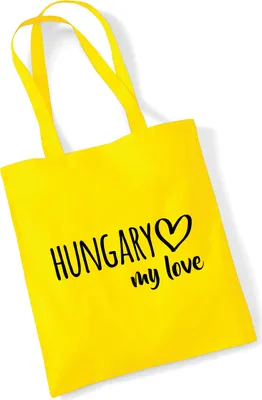 Produktbild von Huuraa Jutebeutel Hungary my love 10 Liter Yellow Baumwolle Tasche Geschenkidee