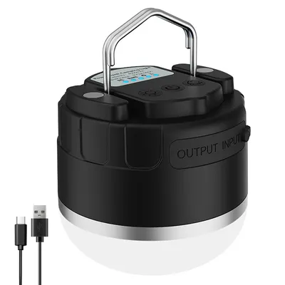 Produktbild von LED Campinglampe,Outdoorlampe zum Aufhängen, 4000mAh Akku,dimmbare Campingleuchte,wiederaufladbar,Campinglicht