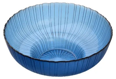 Productafbeelding van Glazen schaal, merk Mondex, model Daz, blauw, afmetingen 25,5 x 10,5 cm, 1 stuk