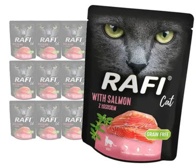 Zdjęcie produktu dla Rafi Cat Adult z Łososiem 10x300g Bezzbożowa Mokra Karma Dla Kota