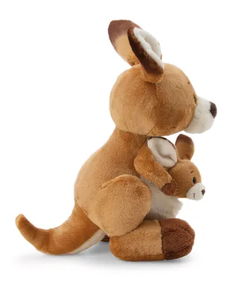 Produktbild von NICI Kuscheltier Känguru Kelly 25cm mit Kängurubaby 10cm - braun - Stofftier aus weichem Plüsch, niedliches Plüschtier zum Kuscheln und Spielen, für Kinder & Erwachsene, tolle Geschenkidee - 61716