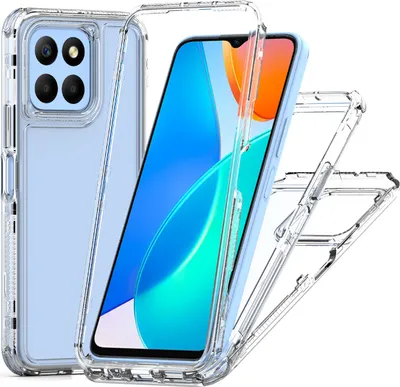 Immagine prodotto di Custodia trasparente per Honor X6a 4G/Honor X8 5G, Custodia ibrida antiurto in TPU e PC trasparente