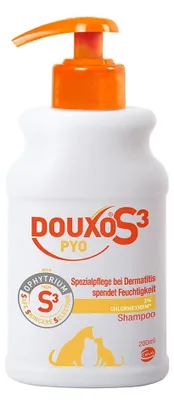 Produktbild von Douxo S3 Pyo Shampoo 200ml für Hunde Katzen bei Dermatitis spendet Feuchtigkeit
