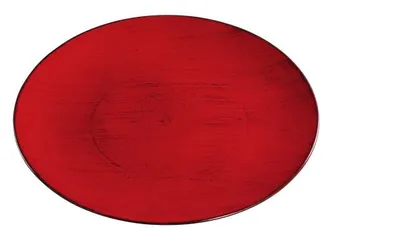 Produktbild von Kunststoffteller, rund, rot / schwarz, ∅ 40 cm / Höhe: 2 cm