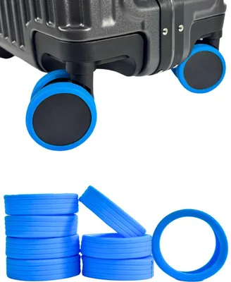 Produktbild von Silikon-Schutzhüllen für Doppelrollen von BERTOO-Koffer - 8 Stück blau