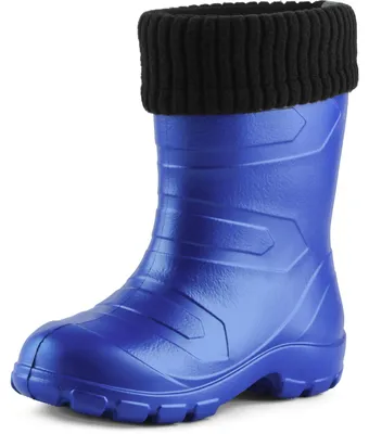 Produktbild von Ladeheid Kinder Mädchen Jungen federleichte Eva Thermo Gummistiefel gefüttert LA845KIDS (Kornblume2727c/Schwarz, 35)