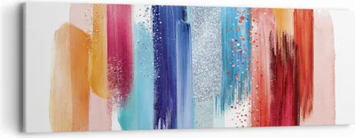 Produktbild von Bild auf Leinwand - Leinwandbild - Einteilig - Abstraktion Farben Gürtel - 90x30cm - Wand Bild - Wanddeko - Wandbilder - Leinwanddruck - Bilder - Wanddekoration - Leinwand bilder - AB90x30-4330