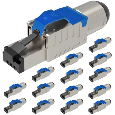 Produktbild von Netzwerkstecker Cat8 Cat8.1 RJ45 Stecker 16 Steckverbinder werkzeuglos geschirmt